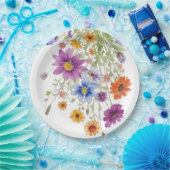 Wilde bloemen papieren bordje (Feest)