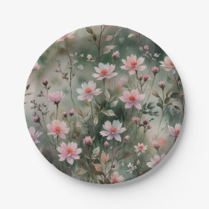 wilde bloemen papieren bordje