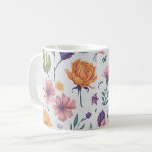 Wilde bloemen patroon koffiemok (Voorkant links)