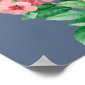 Wilde bloemen Periwinkle Blue Wedding Seating Char Poster (Hoek)