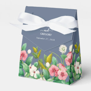 Wilde bloemen Periwinkle Dusty Blue Wedding Bedankdoosjes