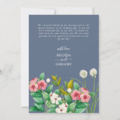 Wilde bloemen Periwinkle Dusty Blue Wedding Save The Date (Achterkant)