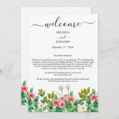 Wilde bloemen Periwinkle White Weduwroute Programma (Voorkant / Achterkant)