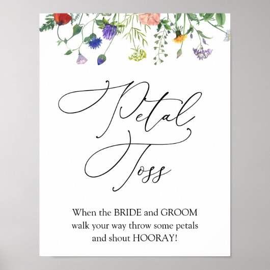 Wilde bloemen Petal Toss Sign Poster (Voorkant)