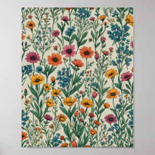 Wilde bloemen poster