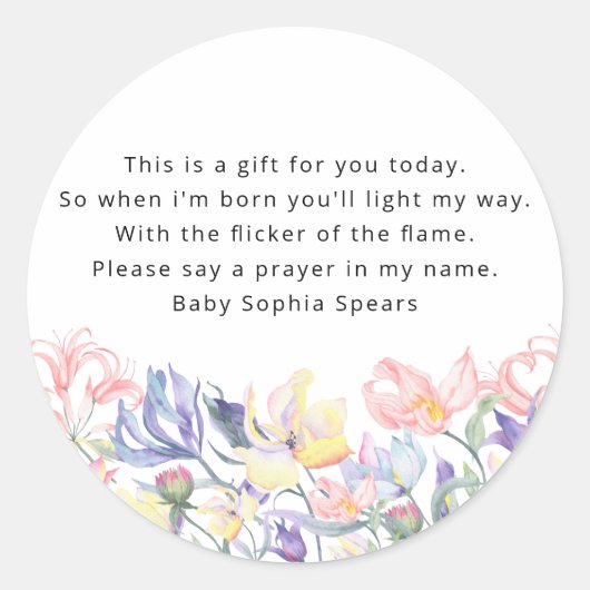 Wilde bloemen - Prayer Candle Label (Voorkant)