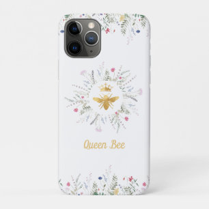 Wilde bloemen Queen Bee witte achtergrond iPhone 11 Pro Hoesje