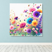 Wilde Bloemen Rapsodie Canvas Afdruk (Insitu (Houten vloer))