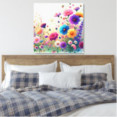 Wilde Bloemen Rapsodie Canvas Afdruk (Insitu (Slaapkamer))