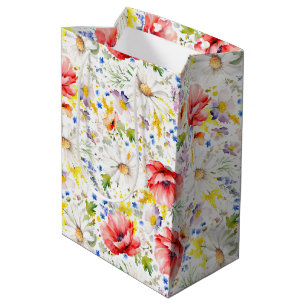 Wilde bloemen - Romantische Kleurrijke Weide Bloem Medium Cadeauzakje