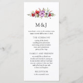 Wilde Bloemen & Romantische Trouwprogramma Kaart (Voorkant)