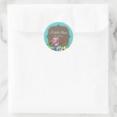 wilde bloemen ronde sticker (Tas)