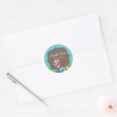 wilde bloemen ronde sticker (Envelop)