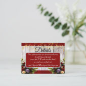 Wilde bloemen, rood lint en lichten, QR-code Informatiekaartje (Staand voorkant)