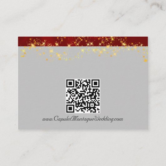 Wilde bloemen, rood lint en lichten, QR-code Informatiekaartje (Achterkant)