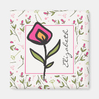 Wilde bloemen - Roze en Oranje Petals - Gepersonal