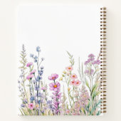 Wilde bloemen roze paars blauw notitieboek (Achterkant)
