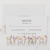 Wilde bloemen RSVP-kaart Kaart (Voorkant / Achterkant)