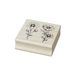 Wilde bloemen 	rubberstempel