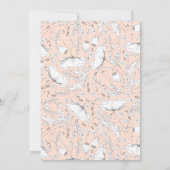 Wilde bloemen Schets Elegant Soft Peach Wedding Kaart (Achterkant)