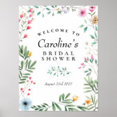 Wilde Bloemen Shower Welkom Bord Poster (Voorkant)