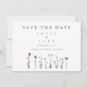 Wilde bloemen sparen de Datum Save The Date (Voorkant)