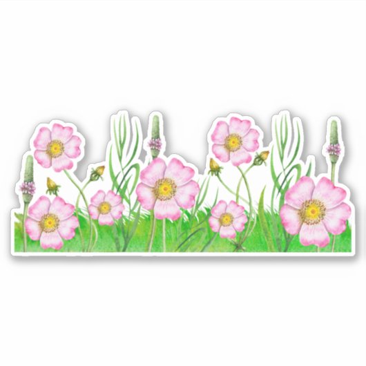 Wilde bloemen sticker (Voorkant)
