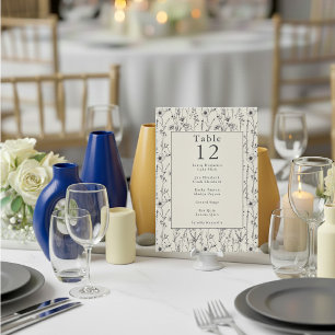 wilde bloemen tafel nummer plaats kaart