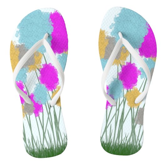  wilde bloemen teenslippers (Voetbed)