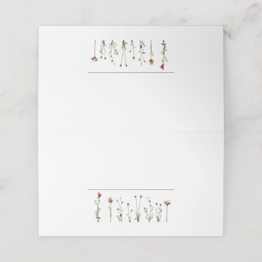 Wilde bloemen trouwnaam (Buitenkant ongevouwen)