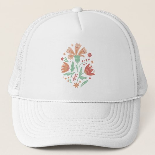 Wilde bloemen trucker pet (Voorkant)