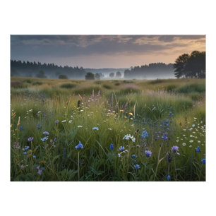 Wilde Bloemen Veld Foto Afdruk