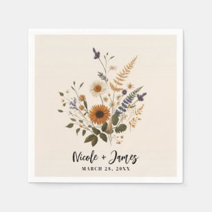 Wilde Bloemen Vintage Bloemboeket Boheem Huwelijk Servet