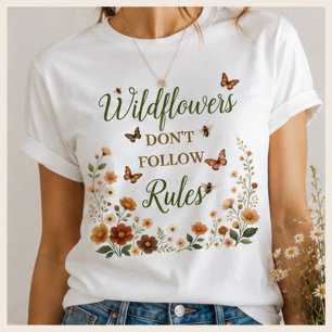 Wilde Bloemen Volgen Geen Regels Boho Natuur Grafi T-shirt