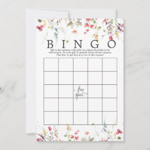 Wilde bloemen Vrijgezellenfeest Bingo Game douche Kaart