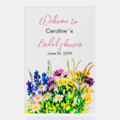 Wilde bloemen vrijgezellenfeest teken acryl bord (Voorkant)