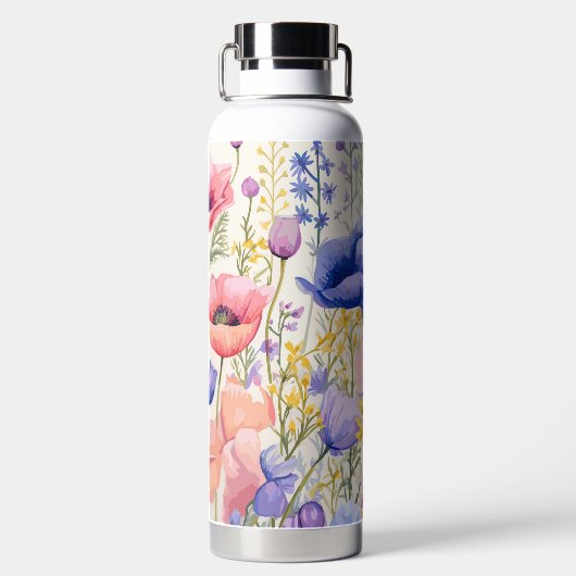 Wilde bloemen waterfles (Achterkant)