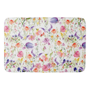Wilde bloemen Waterverf Badmat