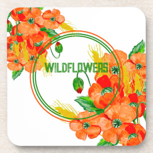 Wilde bloemen waterverf bier onderzetter