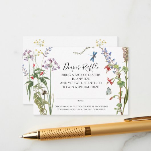 Wilde bloemen Waterverf bijen Informatiekaartje (Voorkant / Achterkant in situ)