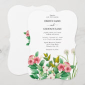 Wilde bloemen Waterverf bruiloft Periwinkle Kaart (Voorkant / Achterkant)