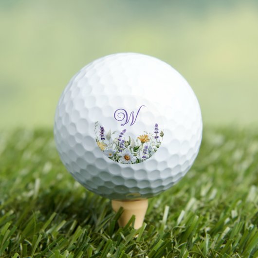 Wilde bloemen Waterverf Grensmonogram Golfballen (Insitu Shirt)