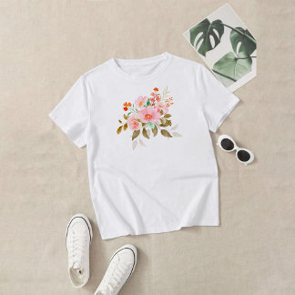 Wilde bloemen Waterverf Quote T-shirt