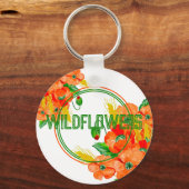 Wilde bloemen waterverf sleutelhanger (Voorkant)