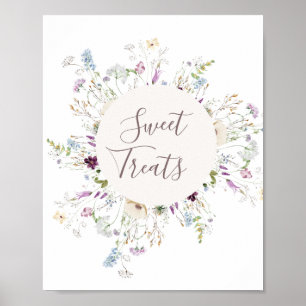 Wilde bloemen waterverf Sweet Behandelt Poster