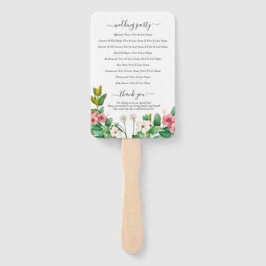 Wilde bloemen Waterverf weddenschap Handwaaier (Achterkant)