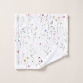 Wilde bloemen, waterverf weide bad handdoek (Wasdoekje)