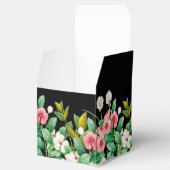 Wilde bloemen Waterverf Zwarte bruiloft Bedankdoosjes (Geopend)