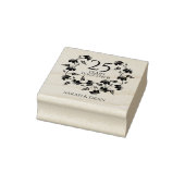Wilde bloemen Wedding 25th Jubileum Monogram Rubberstempel (Stempel)
