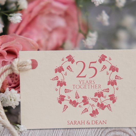 Wilde bloemen Wedding 25th Jubileum Monogram Rubberstempel